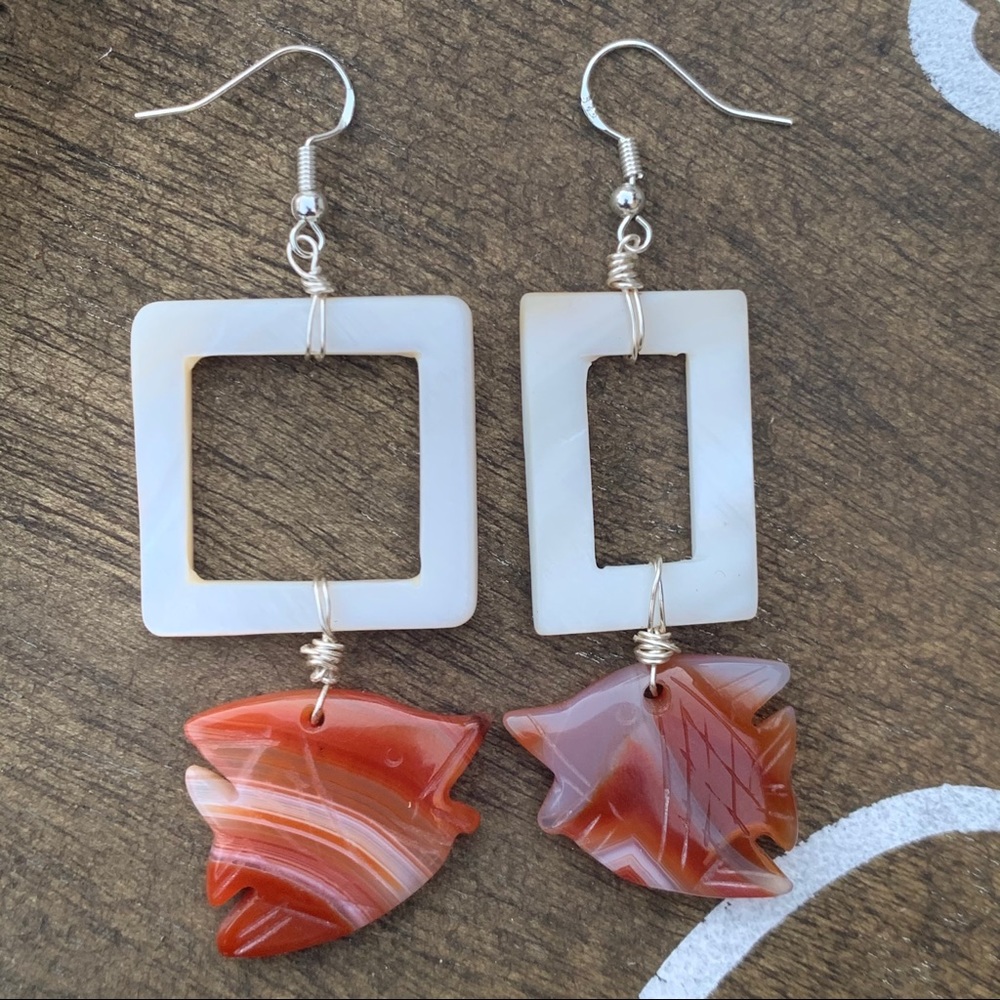 Hand Crafted Natural Stone Earrings